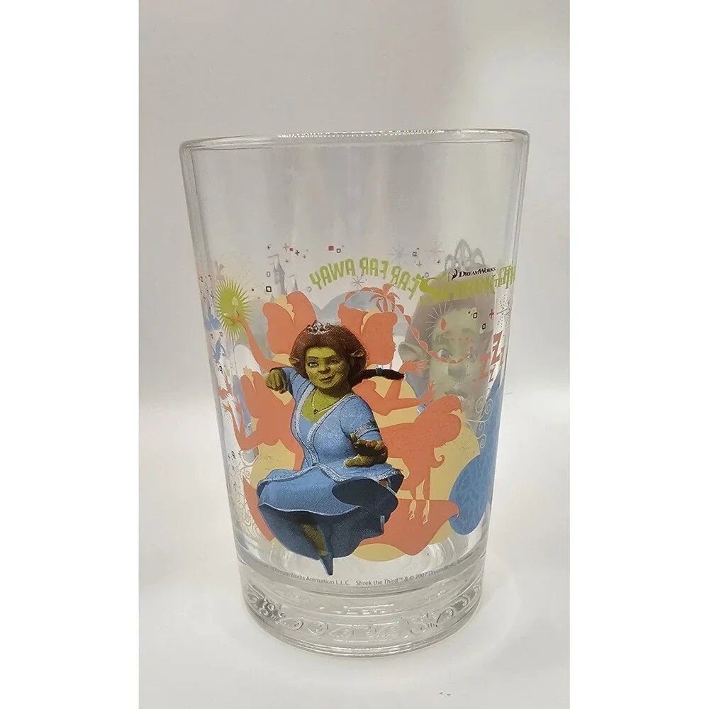 McDonald's Shrek the Third Movie Glass Cup Princess Fiona 2007 Dreamworks